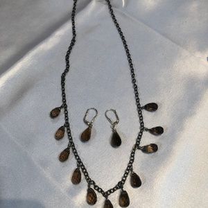 SILPADA .925 Smoky Quartz Necklace Earrings SET